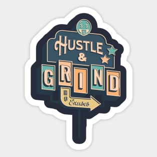 Hustle Diner Sign Sticker